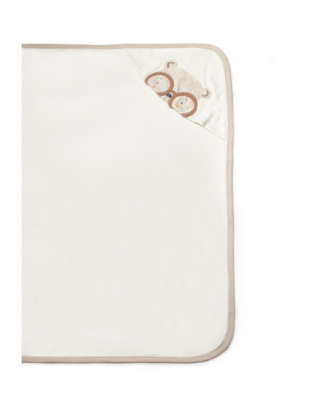 UP-BC-CSY8129,Paturica cu gluga pentru nou nascut, 100% bumbac organic, TeddyBear, BabyCosy