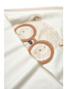 UP-BC-CSY8129,Paturica cu gluga pentru nou nascut, 100% bumbac organic, TeddyBear, BabyCosy