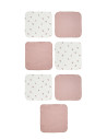 UP-BC-CSY59611,Set de 7 batistute din bumbac pentru bebelusi, BabyCosy, 25cmX25cm, roz