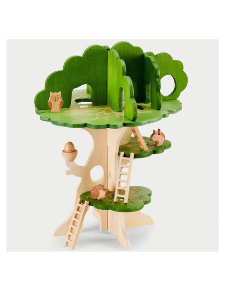 TIK-74059,Casuta din padure, set din lemn cu accesorii, TickiT