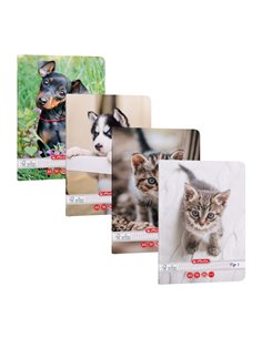 Set 4 x Caiet Herlitz Tip I A5, 36 file, 80 g/mp, Motiv cats & dogs