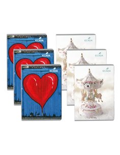 Set 6 x Caiet Ecada A5, 48 file, 60 g/mp, dictando, Fete