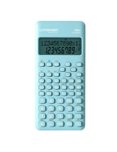 DLED240SR-R-BL,Calculator stiintific 12 digiti din plastic reciclat DELI, 240 functii, bleu longreen