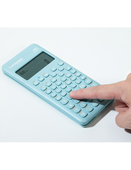 DLED240SR-R-BL,Calculator stiintific 12 digiti din plastic reciclat DELI, 240 functii, bleu longreen DLED240SR-R-BL,Calculator stiintific 12 digiti din plastic reciclat DELI, 240 functii, bleu longreen