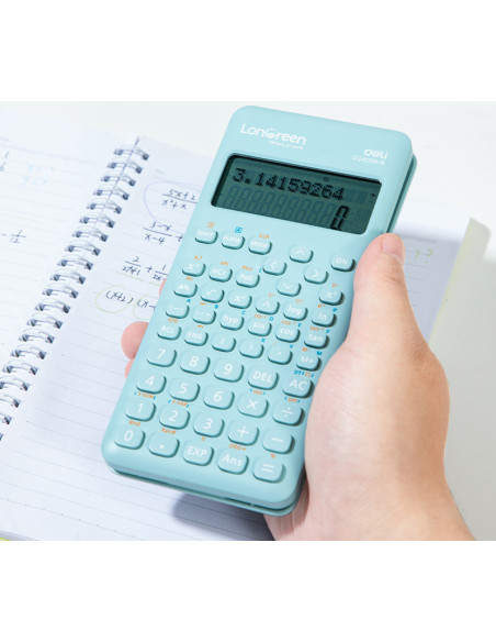 DLED240SR-R-BL,Calculator stiintific 12 digiti din plastic reciclat DELI, 240 functii, bleu longreen DLED240SR-R-BL,Calculator stiintific 12 digiti din plastic reciclat DELI, 240 functii, bleu longreen