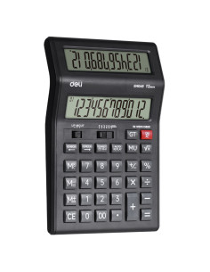 DLEM049,Calculator birou 12 digiti M049 DELI, display dublu, Negru