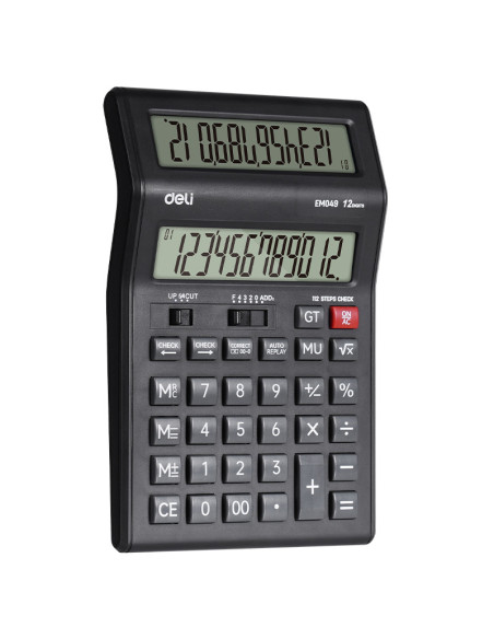 DLEM049,Calculator birou 12 digiti M049 DELI, display dublu, Negru DLEM049,Calculator birou 12 digiti M049 DELI, display dublu, Negru