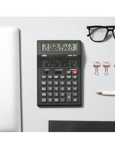 DLEM049,Calculator birou 12 digiti M049 DELI, display dublu, Negru DLEM049,Calculator birou 12 digiti M049 DELI, display dublu, Negru