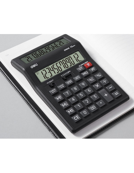 DLEM049,Calculator birou 12 digiti M049 DELI, display dublu, Negru DLEM049,Calculator birou 12 digiti M049 DELI, display dublu, Negru