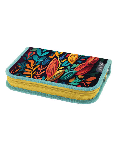 400198290,Penar echipat HERLITZ cu 2 clape, 34 piese, 13.5 x 19.5 x 3.5 cm, motiv Abstract Flowers