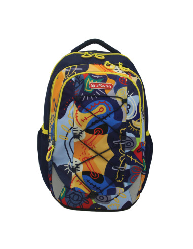 Rucsac HERLITZ strings pro, ergonomic, spatios, poliester reciclat rezistent la apa, motiv Art