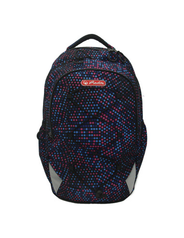 Rucsac HERLITZ strings pro, ergonomic, spatios, poliester reciclat rezistent la apa, motiv Dots