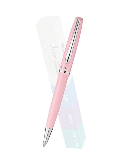 Pix metal Pelikan jazz cu mina albastra in cutie carton, Pastel roz
