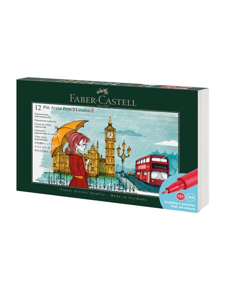Cutie 12 culori pitt artist pen cities london FABER-CASTELL FC267137