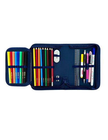 Penar echipat HERLITZ cu 1 clapa, 26 piese, 13.5 x 19.5 x 3.5 cm, motiv Blue Army
