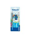 Set Combino Pelikan - Creion grafit invata sa scrii + ascutitoare + radiera, blister, Albastru