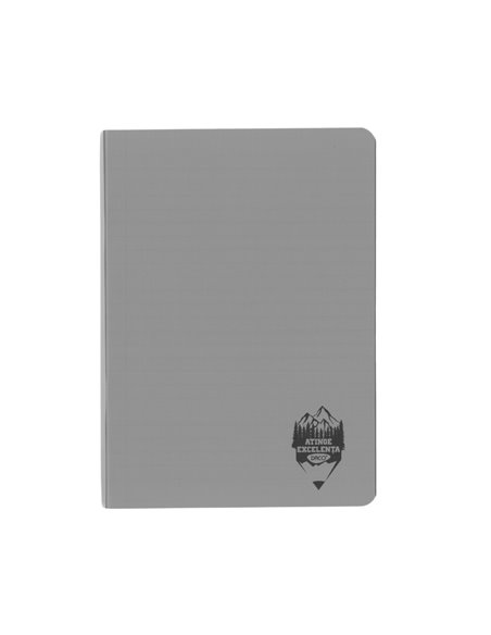 Caiet A5 48 file DACO, coperta plastic, 70 g/mp, dictando, Gri