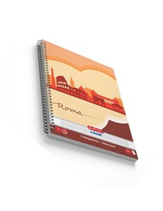 Caiet A4 Herlitz cu spira, 70 file, 70g/mp economic, Matematica, Motiv Roma 2