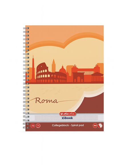 Caiet A4 Herlitz cu spira, 70 file, 70g/mp economic, Matematica, Motiv Roma