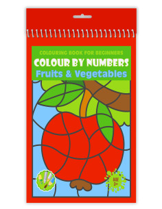 428601,Carte Colorat pe numere 428601, A4, 24 file, motiv Fructe si Legume