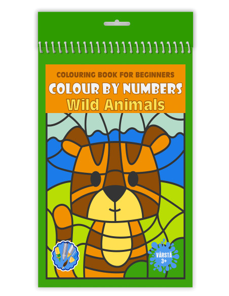 428588,Carte Colorat pe numere 428588, A4, 24 file, motiv Animale Salbatice