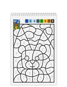 428588,Carte Colorat pe numere 428588, A4, 24 file, motiv Animale Salbatice 2