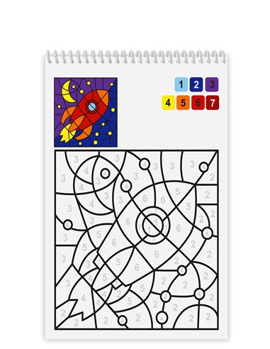 Carte Colorat pe numere 428625, A4, 24 file, motiv In Spatiu 