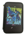 BMPE2503-1,Penar neechipat PIGNA, 3 fermoare, motiv Batman, Negru