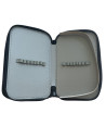 BMPE2503-1,Penar neechipat PIGNA, 3 fermoare, motiv Batman, Negru