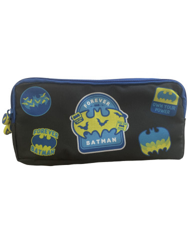 BMPE2520-1,Penar etui PIGNA, 3 fermoare, motiv Batman, Negru