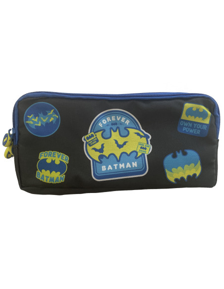 BMPE2520-1,Penar etui PIGNA, 3 fermoare, motiv Batman, Negru BMPE2520-1,Penar etui PIGNA, 3 fermoare, motiv Batman, Negru