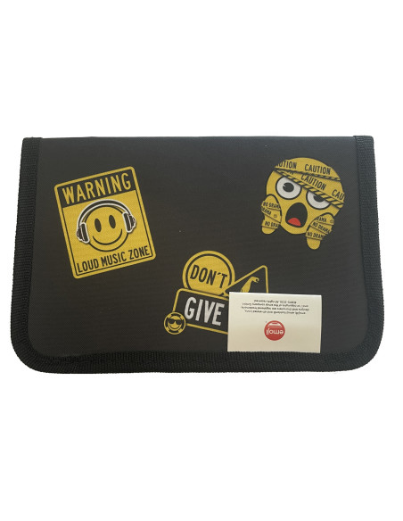 EJPE2501-1,Penar neechipat PIGNA, 1 fermoar, 2 extensii, motiv Emoji, Negru