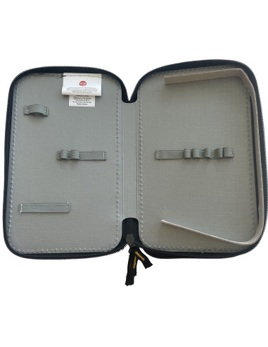 EJPE2503-1,Penar neechipat PIGNA, 3 fermoare, motiv Emoji, Negru