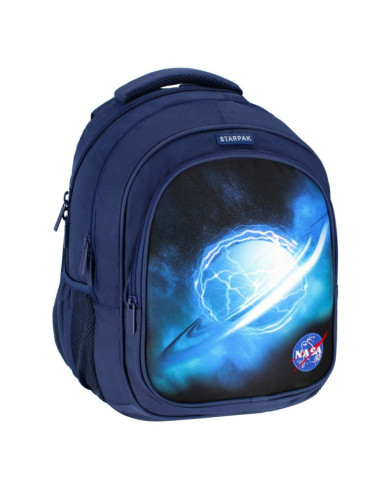 G488,Ghiozdan Starpak 485921 Nasa, 3 compartimente, 2 buzunare, Bleumarin