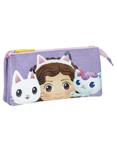 P4477,Penar neechipat Cerda 37084, 2 fermoare, 22 cm, motiv Gabbys Dollhouse, mov cu roz
