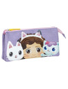 P4477,Penar neechipat Cerda 37084, 2 fermoare, 22 cm, motiv Gabbys Dollhouse, mov cu roz