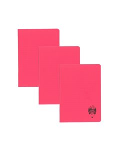 Set 3 x Caiet Daco A5, 48 file, 70 g/mp, dictando, coperta plastic, Roz