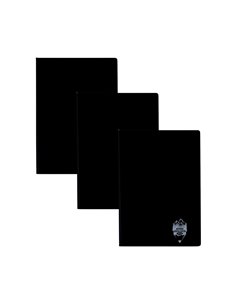 Set 3 x Caiet Daco A5, 48 file, 70 g/mp, dictando, coperta plastic, Negru