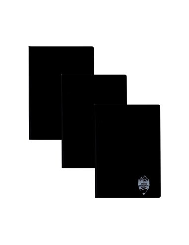 Set 3 x Caiet Daco A5, 48 file, 70 g/mp, dictando, coperta plastic, Negru
