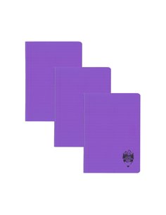 Set 3 x Caiet Daco A5, 48 file, 70 g/mp, dictando, coperta plastic, Mov 