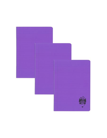 Set 3 x Caiet Daco A5, 48 file, 70 g/mp, dictando, coperta plastic, Mov 