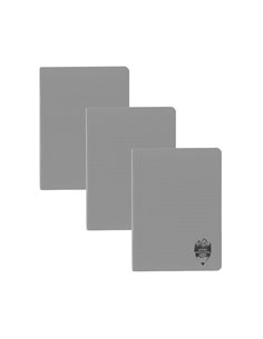 Set 3 x Caiet Daco A5, 48 file, 70 g/mp, dictando, coperta plastic, Gri