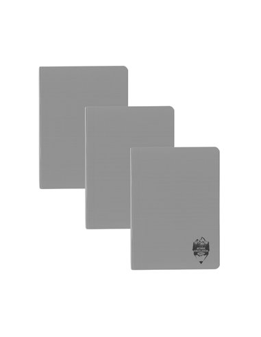 Set 3 x Caiet Daco A5, 48 file, 70 g/mp, dictando, coperta plastic, Gri