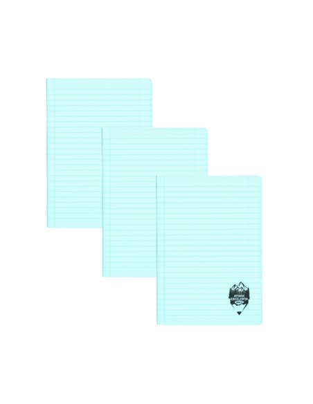 Set 3 x Caiet Daco A5, 48 file, 70 g/mp, dictando, coperta plastic, Albastru deschis