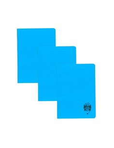 Set 3 x Caiet Daco A5, 48 file, 70 g/mp, dictando, coperta plastic, Albastru 