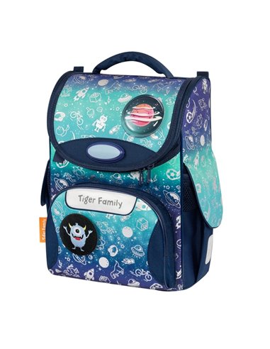 Ghiozdan neechipat Tiger Family Nature Quest TGNQ-097A(2), Motiv space things, Go Green