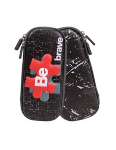 Penar neechipat tip etui 3D S-COOL SC3026, 1 fermoar, Motiv be brave