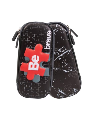 Penar neechipat tip etui 3D S-COOL SC3026, 1 fermoar, Motiv be brave