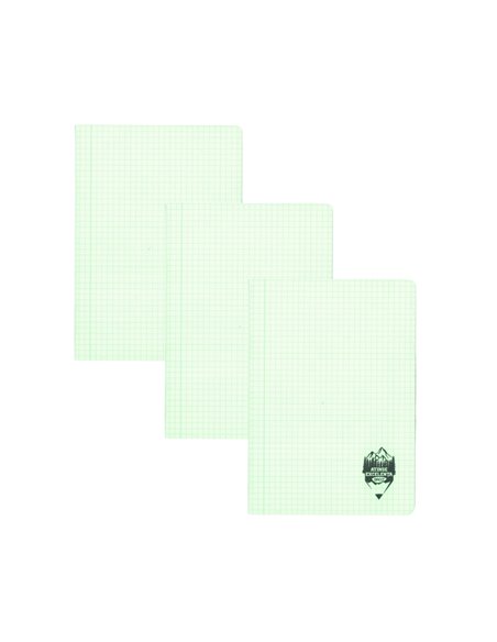 Set 3 x Caiet Daco A5, 48 file, 70g/mp, matematica, coperta plastic, Verde pastel