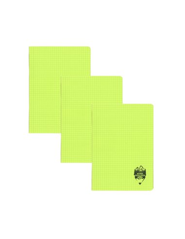 Set 3 x Caiet Daco A5, 48 file, 70g/mp, matematica, coperta plastic, Verde neon